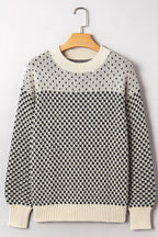 Kinley Pattern Lantern Sleeve Sweater