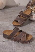 Pearl Band Retro Platform Slippers