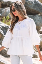 Paula Bow Knot Cutout Back Blouse