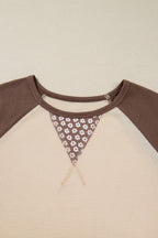 Emmeline Patchwork Color Block Long Sleeve Top