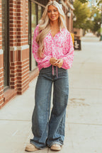 Adalyn Floral Puff Sleeve Lightweight Blouse