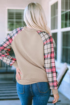 Alina Plaid Raglan Sleeve Sweatshirt