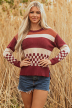 Noelle Checkered Knitted Sweater