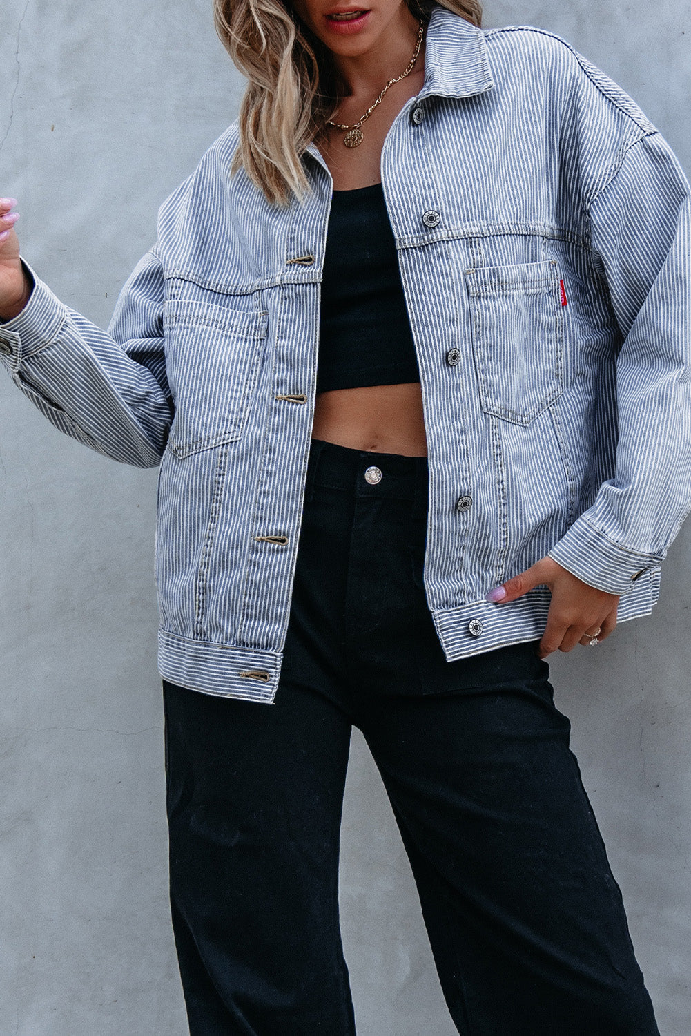 Ella Wind Washed Oversize Jacket