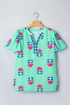 Gianna Floral Flutter Sleeve Blouse