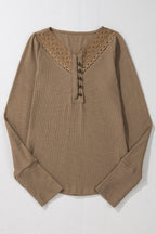 Khaleesi anglaise Broider Ribbed Long Sleeve Top
