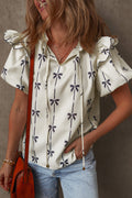 Maisie Bow Bubble Sleeve Blouse