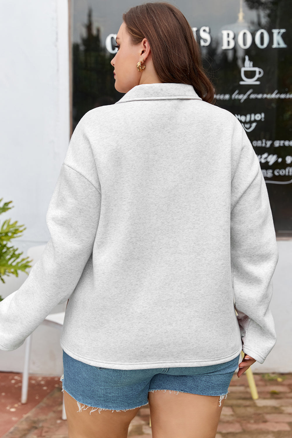 Olivia Patchwork Zipped Collar Pullover