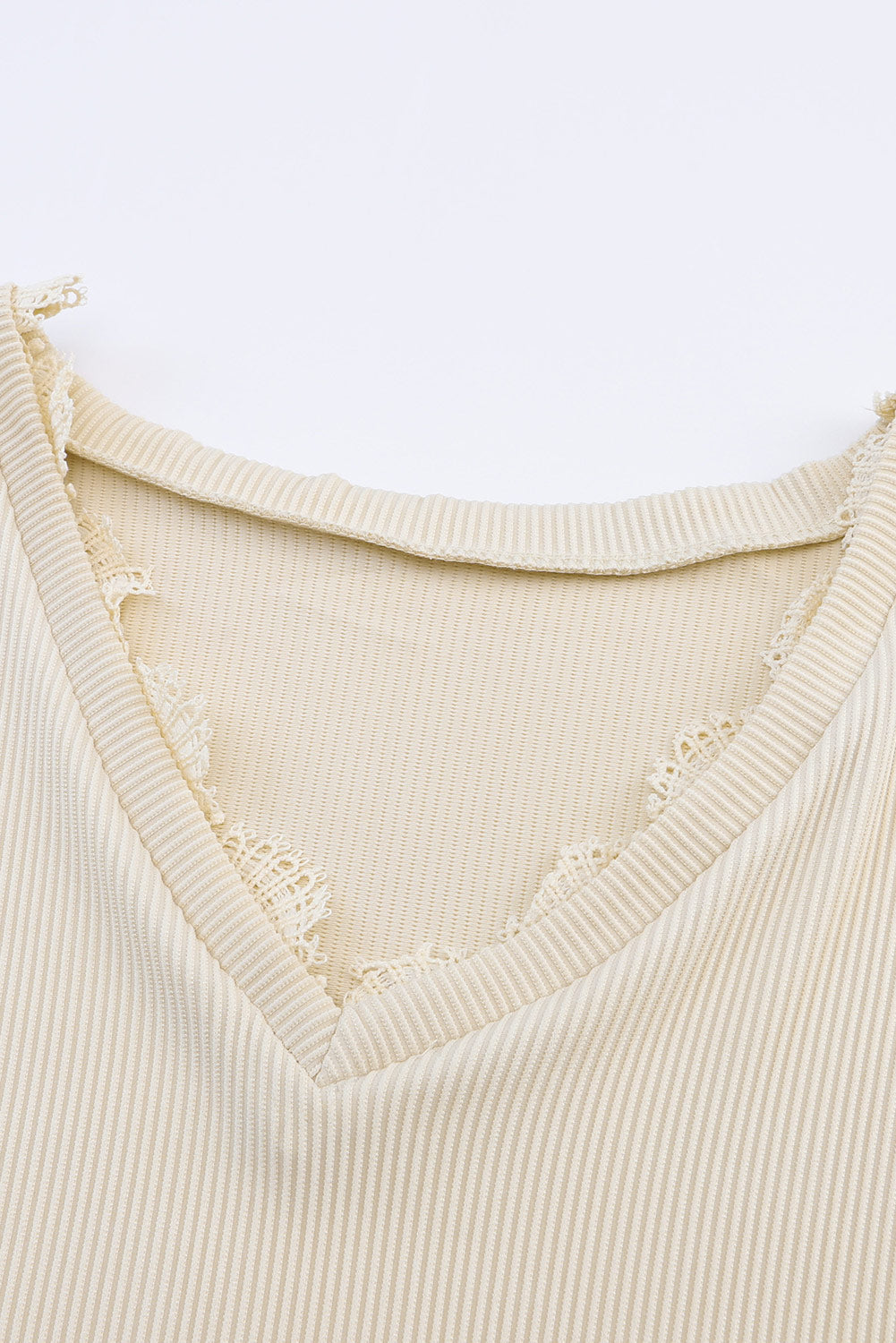 Isabella Texture Lace Trim Long Sleeve Top
