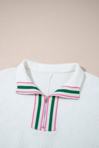 Kami Striped Collar Textured Blouse