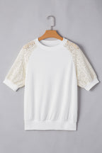 Paulina Lace Crochet Short Sleeve Top