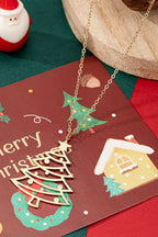 Delilah Hollowed Christmas Tree Necklace
