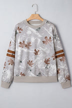 Salem Striped Sleeve Casual Sweatshirt