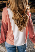 Kayla Color Block Corded Long Sleeve Top