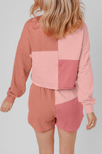 Saige Patchwork Long Sleeve Shorts