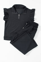 Alyssa Textured Flutter Sleeve Top
