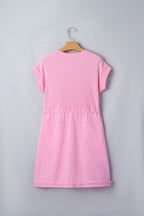 Ayra Patchwork Drawstring Mini Dress