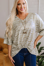 Bailee Leopard Half Sleeve V Neck Loose Fit Top