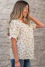 Jaylani Floral Eyelet Puff Sleeve Blouse
