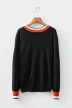 Scarlett Striped Trim Varsity Sweater