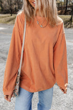 Kamryn Ribbed Corduroy Oversized Sweatshirt