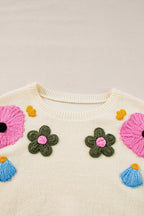 Tiana Pattern Ribbed Edge Sweater