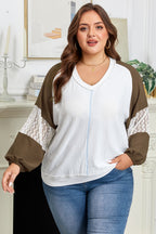 Julietta Patchwork Balloon Sleeve PLUS Blouse