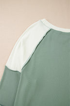 Faye Colorblock Patchwork Raglan Long Sleeve Top