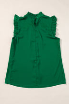 Emerald Pleated Sleeveless Top