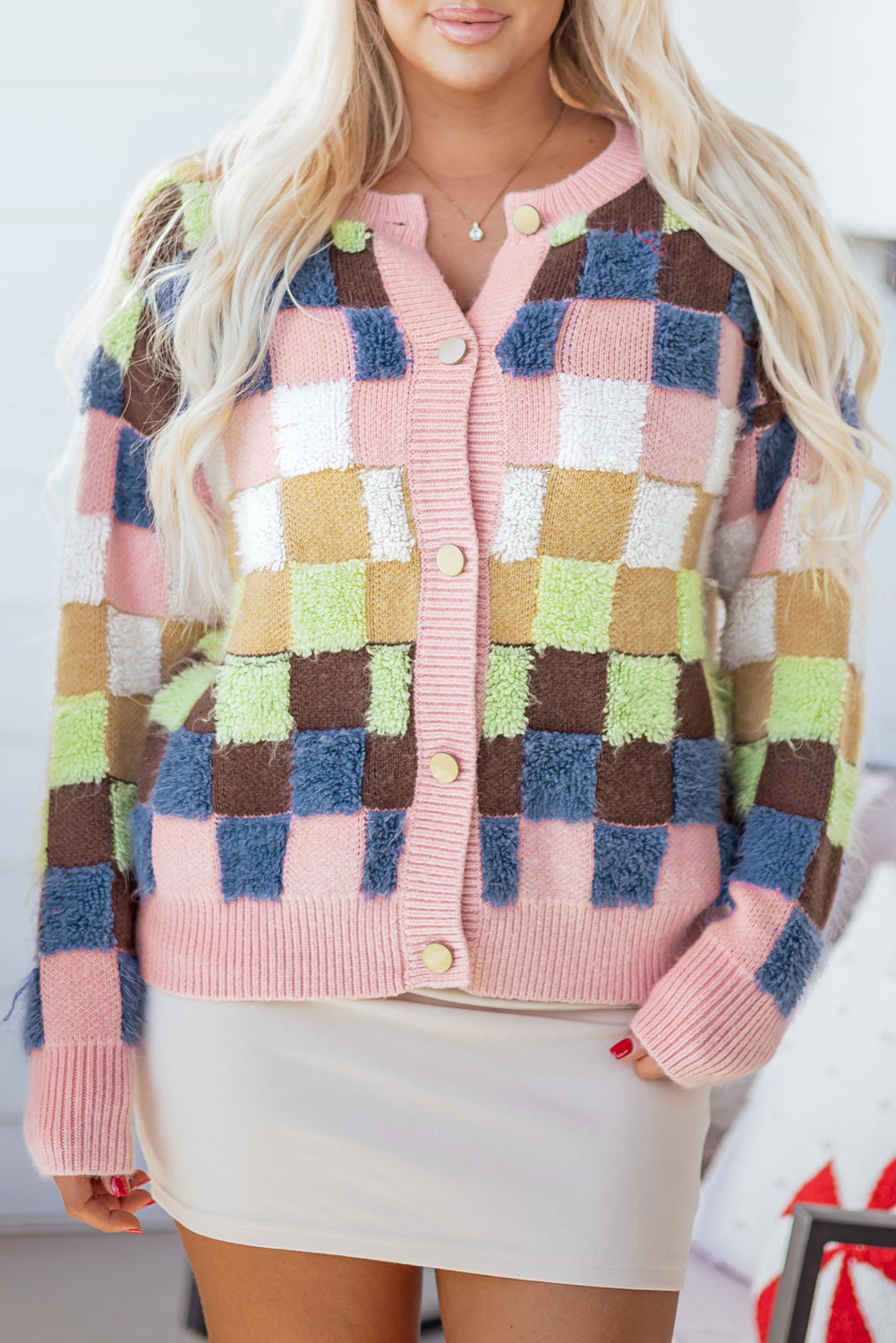 Kiara Pattern Front Cardigan Sweater