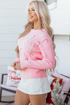 Ava Cane Puffy Knit Sweater