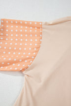 Alora Palm Leaves Polka Dot Loose Blouse