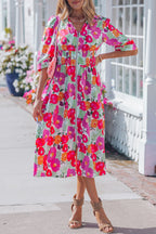 Lisa Puffy Half Sleeve Dress