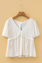 Lilliana Bubble Sleeve Peplum Top