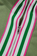 Felitina Patchwork Zip Collar Pullover