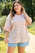 Amari Plus Size Stripe Waffle Knit Top