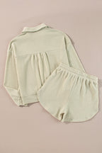 Dulce Parchment Textured Long Sleeve Lounge Set