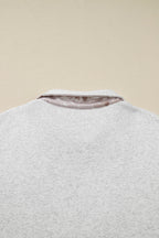Olivia Patchwork Zipped Collar Pullover