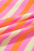Teresa Stripe Crinkled Half PLUS Blouse