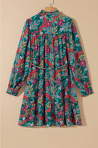 Maria Floral V Neck Puff Sleeve Dress