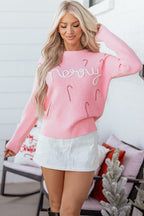 Ava Cane Puffy Knit Sweater
