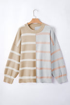 Jream Stripe Colorblock Oversized Sweater