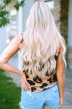 Carly Leopard Button Tank Top