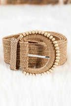Kylie Beaded Straw Woven Belt