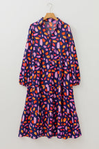Alina Collared Tiered Long Dress
