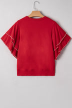 Madilynn Ruffle Short Sleeve Sweater