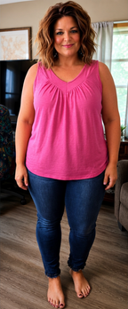 Veda- V Neck Tank- Plus Size
