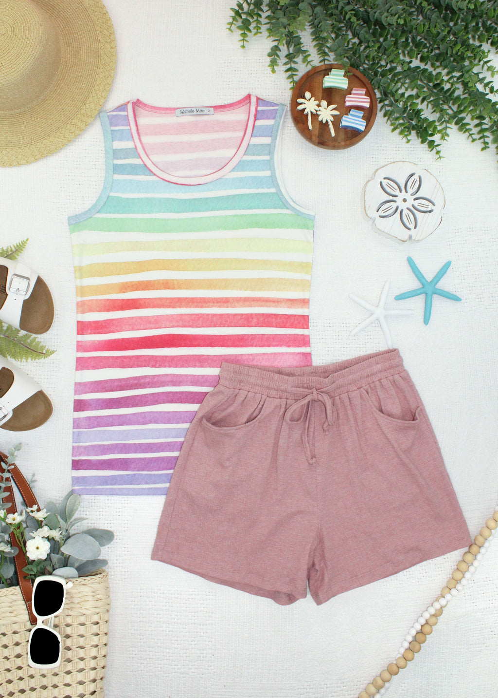 IN STOCK Ava Tank - Rainbow Stripes