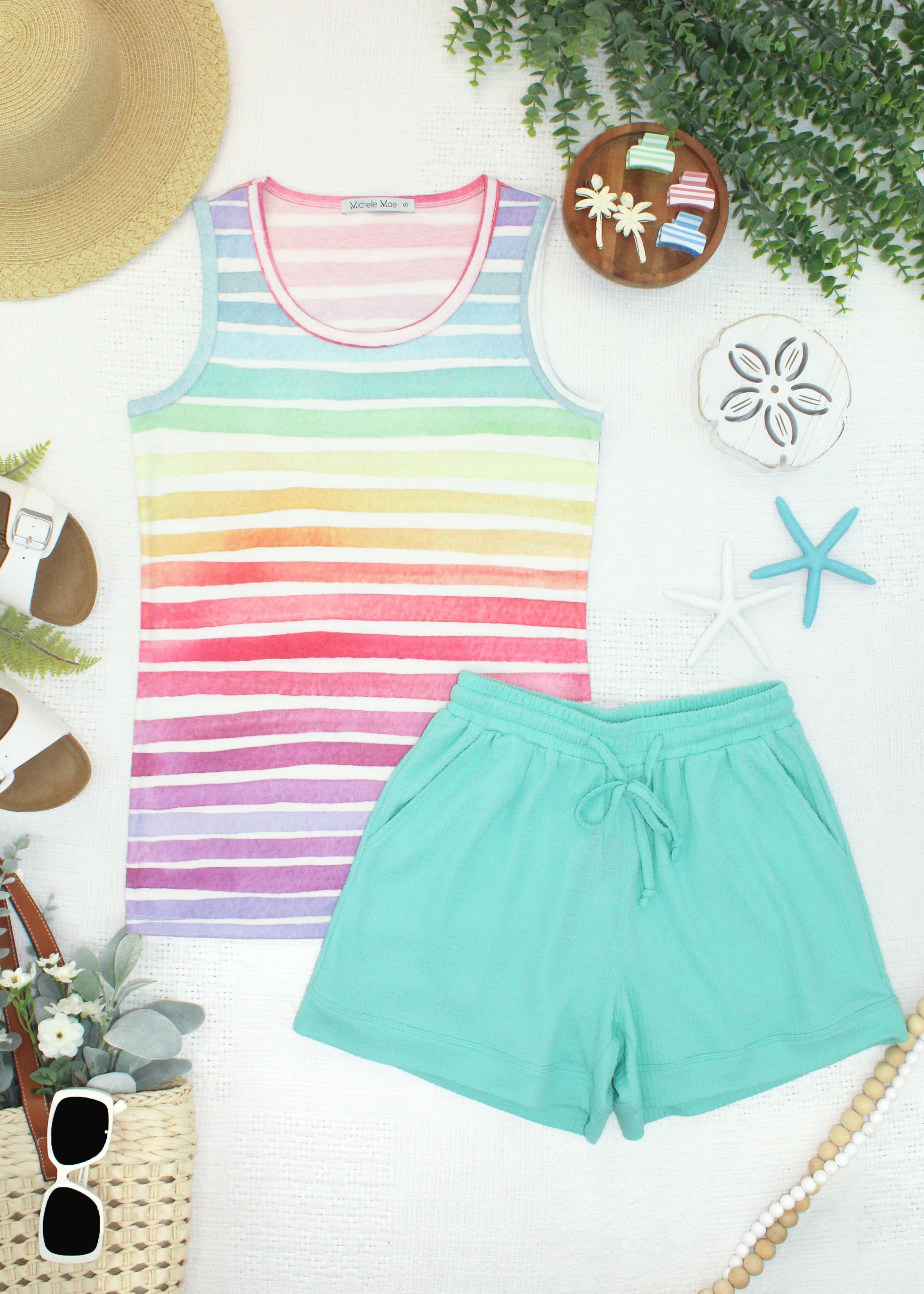 IN STOCK Ava Tank - Rainbow Stripes