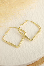 Gold Minimalist Square Hoop Earrings